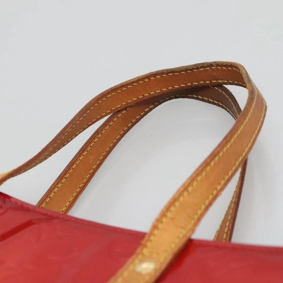 LOUIS VUITTON Monogram Vernis Reade MM Hand Bag Red Rouge - Picture 7 of 14